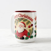 Tasse 2 Couleurs Merry Christmas Holiday Design (Devant gauche)