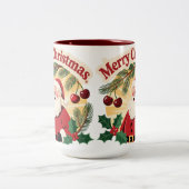 Tasse 2 Couleurs Merry Christmas Holiday Design (Centre)