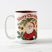 Tasse 2 Couleurs Merry Christmas Holiday Design (Gauche)
