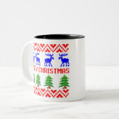 Tasse 2 Couleurs Merry Christmas Ugly Sweater (Devant gauche)