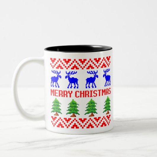 Tasse 2 Couleurs Merry Christmas Ugly Sweater (Gauche)