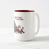 Tasse 2 Couleurs Merry Drunk, I'm Christmas Santa (Devant droit)