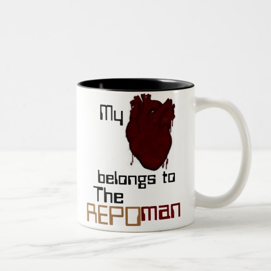 Tasse 2 Couleurs Mes belings de coeur au Repoman (Droit)