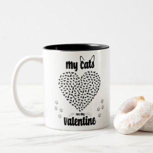 Tasse 2 Couleurs Mes chats sont ma Saint Valentin   Cadeau de la Sa