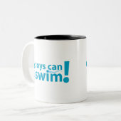 Tasse 2 Couleurs Mes garçons peuvent nager ! (Devant gauche)