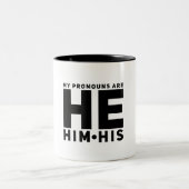 Tasse 2 Couleurs Mes pronounes sont LUI LUI (Centre)