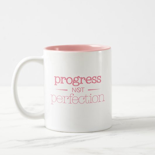 Tasse 2 Couleurs Message de motivation Progresser et non être parfa (Gauche)