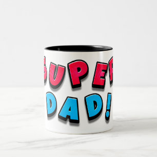 Tasse 2 Couleurs Message de Super Papa exprimant l'amour