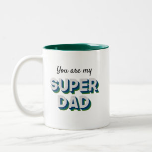 Tasse 2 Couleurs Message personnalisable pour Superdad