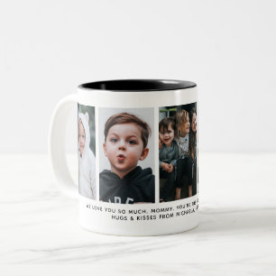 Tasse 2 Couleurs Message personnel avec 5 photos