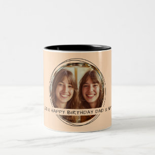 Tasse 2 Couleurs Message photo modèle Cadeau Papa Pêche C108