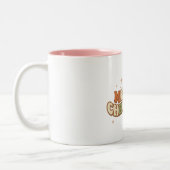 Tasse 2 Couleurs Message rétro funky de Noël (Gauche)