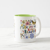 Tasse 2 Couleurs Message Simple Charmant Citation Délicieuse Nature (Devant droit)
