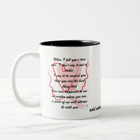 Tasse 2 Couleurs messages d'amour (Gauche)