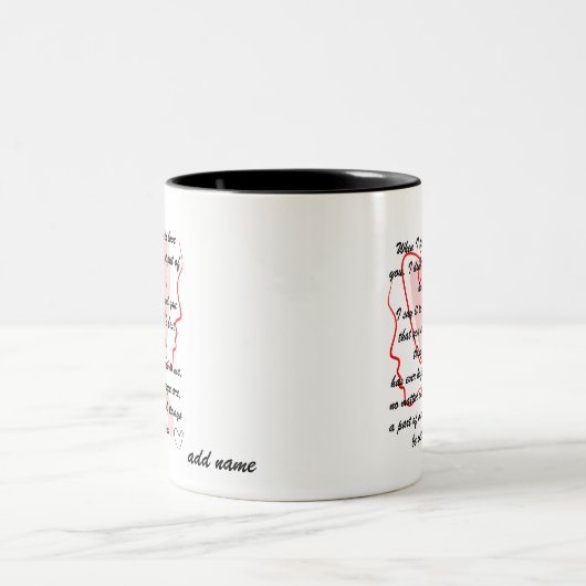 Tasse 2 Couleurs messages d'amour (Centre)