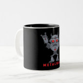 Tasse 2 Couleurs Metalhead - Lourd Diable Robot Métal - Avec Texte (Devant gauche)