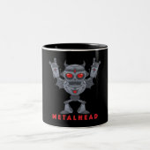 Tasse 2 Couleurs Metalhead - Lourd Diable Robot Métal - Avec Texte (Centre)