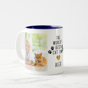 Tasse 2 Couleurs Mete Gold Heart Foil Mondes Meilleur Chat Papa