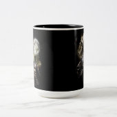 Tasse 2 Couleurs Meute de Loups Hurlement Pleine Lune (Centre)