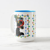 Tasse 2 Couleurs Mi-Siècle moderne Chat Noël! (Devant gauche)