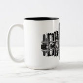 Tasse 2 Couleurs Miami, Floride skyline en noir (Gauche)