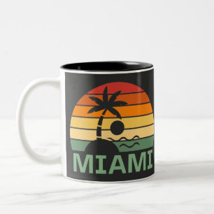 Tasse 2 Couleurs Miami Floride Vintage Palm Trees Summer Beach
