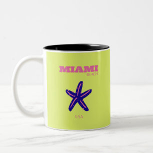Tasse 2 Couleurs Miami, Miami Beach, Travel Art, Preppy