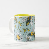 Tasse 2 Couleurs Miel beaucoup d'abeilles Motif (Devant gauche)
