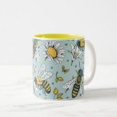 Tasse 2 Couleurs Miel beaucoup d'abeilles Motif (Devant droit)