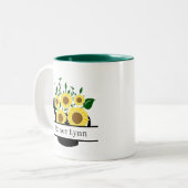 Tasse 2 Couleurs mignon amoureux jardinage ajouter nom (Devant gauche)