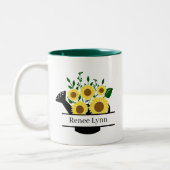 Tasse 2 Couleurs mignon amoureux jardinage ajouter nom (Gauche)