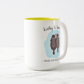 Tasse 2 Couleurs Mignon Cadeau Personnalisé Pour Lui Pour Elle Fait (Devant droit)