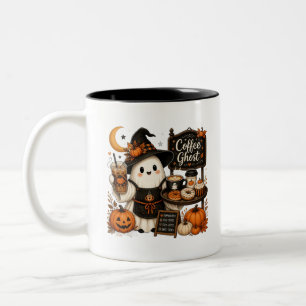 Tasse 2 Couleurs Mignon café Halloween fantôme sorcière barista aut