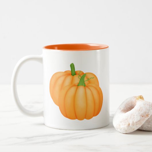 Tasse 2 Couleurs mignon citrouilles saisonniers d'automne ajouter d (Avec donut)
