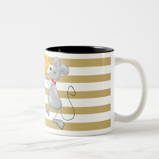 Tasse 2 Couleurs Mignon Drôle Fantaisiste Souris-Rayures (Droit)