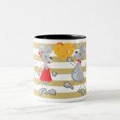 Tasse 2 Couleurs Mignon Drôle Fantaisiste Souris-Rayures (Centre)