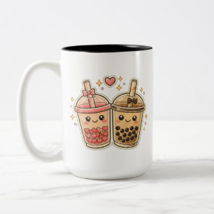 Tasse 2 Couleurs Mignon Kawaii Boba Milk Tea Couple de la Saint-Val