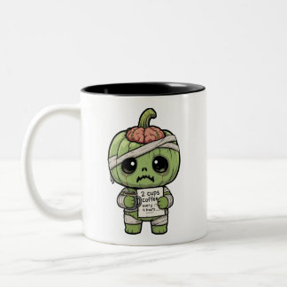 Tasse 2 Couleurs Mignon Kawaii Citrouille Zombie Caféïne Dépendante