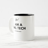 Tasse 2 Couleurs Mignon noir et blanc de technologie drôle de clou (Devant gauche)