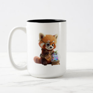 Tasse 2 Couleurs Mignon panda roux de dessin animé 3D avec un pull