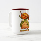Tasse 2 Couleurs Mignon pull à capuche Humeur d'automne Escargot d' (Devant gauche)