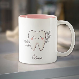 Tasse 2 Couleurs Mignon Rose Personnalisé Dentaire 325 ml