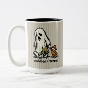 Tasse 2 Couleurs Mignon singe en chaussette fantôme de monstre joue