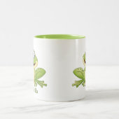 Tasse 2 Couleurs Mignonne ajouter nom grenouille amoureux (Centre)