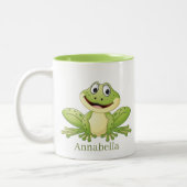 Tasse 2 Couleurs Mignonne ajouter nom grenouille amoureux (Gauche)