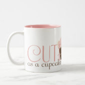 Tasse 2 Couleurs Mignonne comme un cupcake ! Rose et Brown (Gauche)