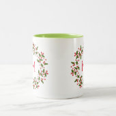 Tasse 2 Couleurs Mignonne couronne de Noël rouge et vert (Centre)