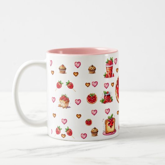 Tasse 2 Couleurs 💗 mignonne fraise 🍓 🥨 (Gauche)