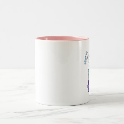 Tasse 2 Couleurs Mignonne lapin Whimsical Petit (Centre)