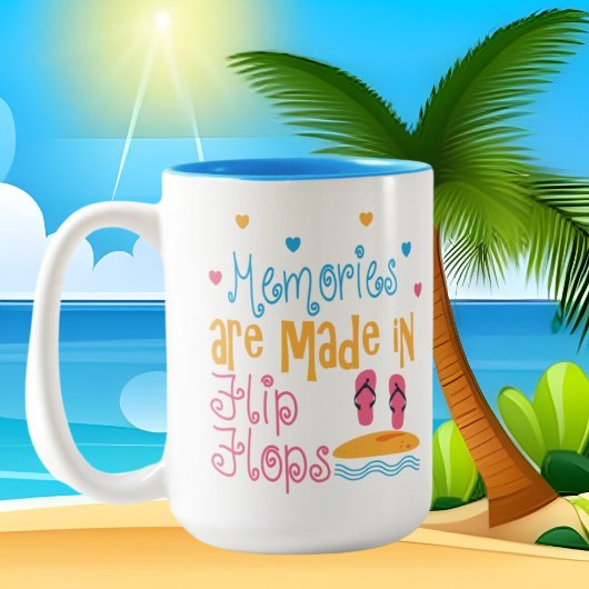 Tasse 2 Couleurs mignonne maison de plage flip flop amoureux art du
